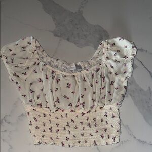 The Children's Place Cream Floral Crop Top